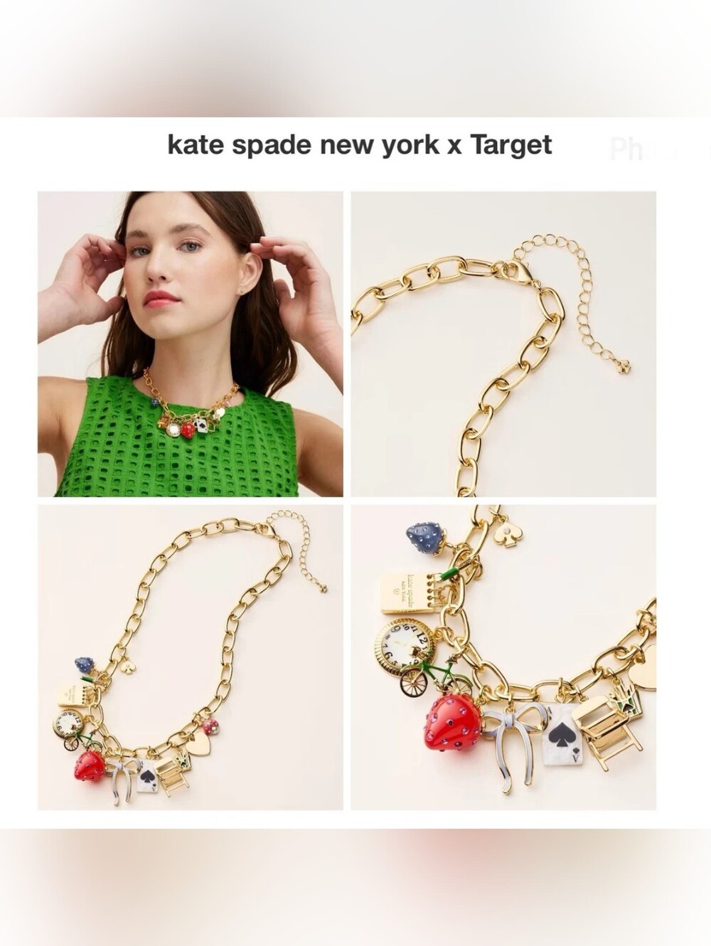 Kate Spade Gold Charm Necklace with Multiple Charms - Picture 2 of 7